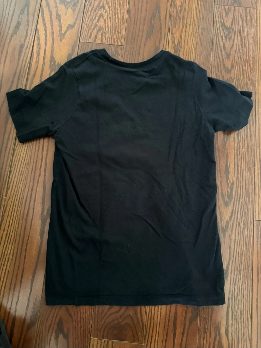 Nike Black Tee with Pink-to-Orange Gradient Swoosh